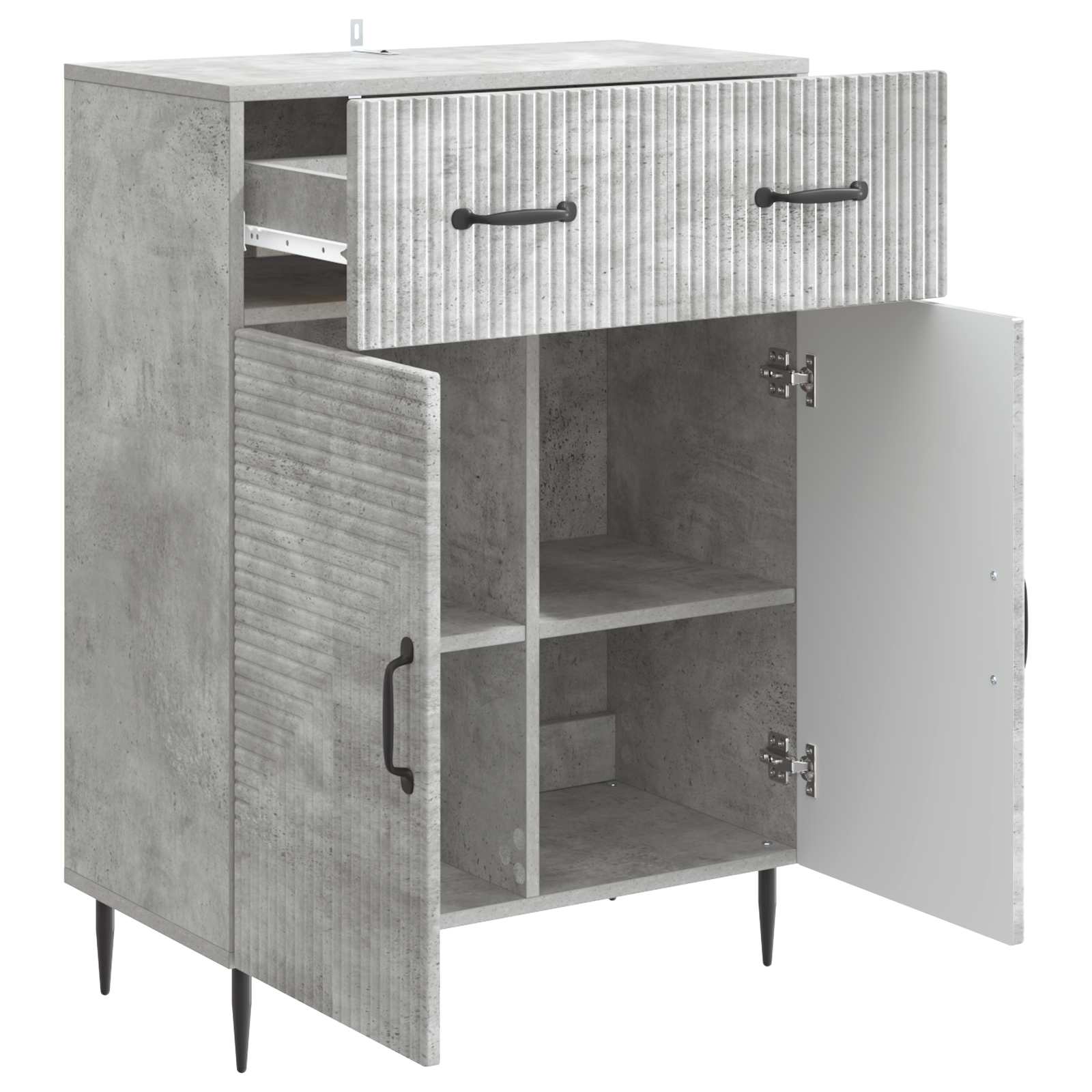 vidaXL Bufet Betonowy szary 66 x 34,5 x 89,5 cm Drewno inżynieryjne