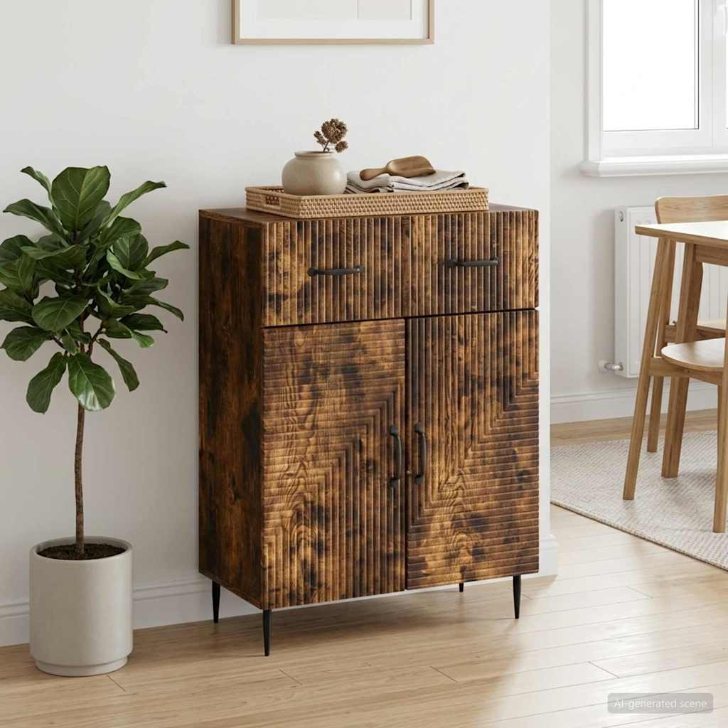 vidaXL Bufet Dąb wędzony 66 x 34,5 x 89,5 cm Drewno inżynieryjne
