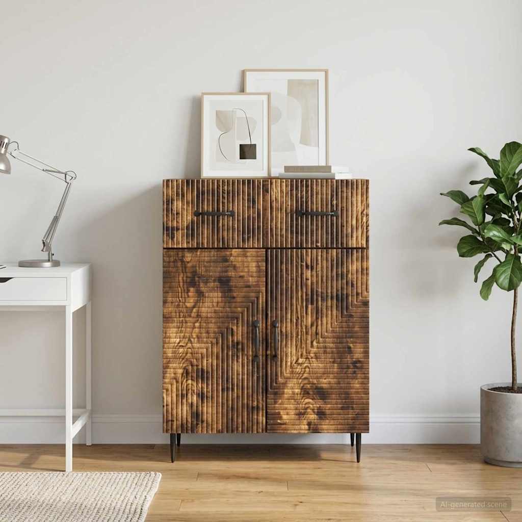 vidaXL Bufet Dąb wędzony 66 x 34,5 x 89,5 cm Drewno inżynieryjne