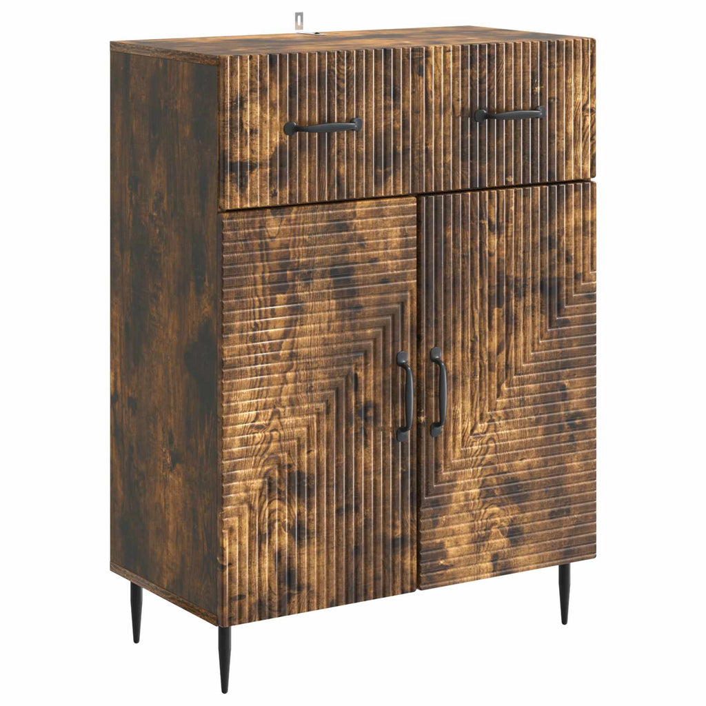 vidaXL Bufet Dąb wędzony 66 x 34,5 x 89,5 cm Drewno inżynieryjne
