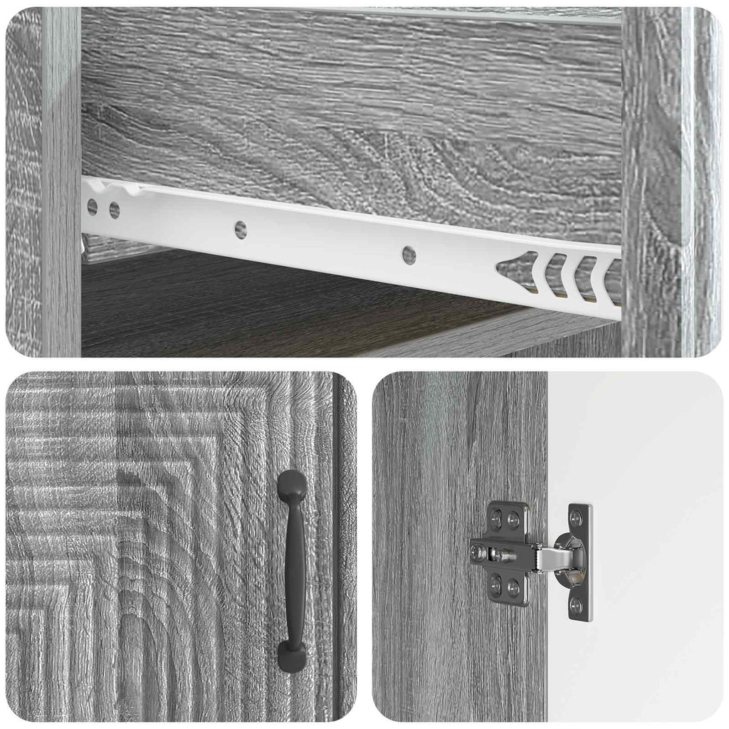 vidaXL Bufet Szary Sonoma 66 x 34,5 x 89,5 cm Drewno inżynieryjne