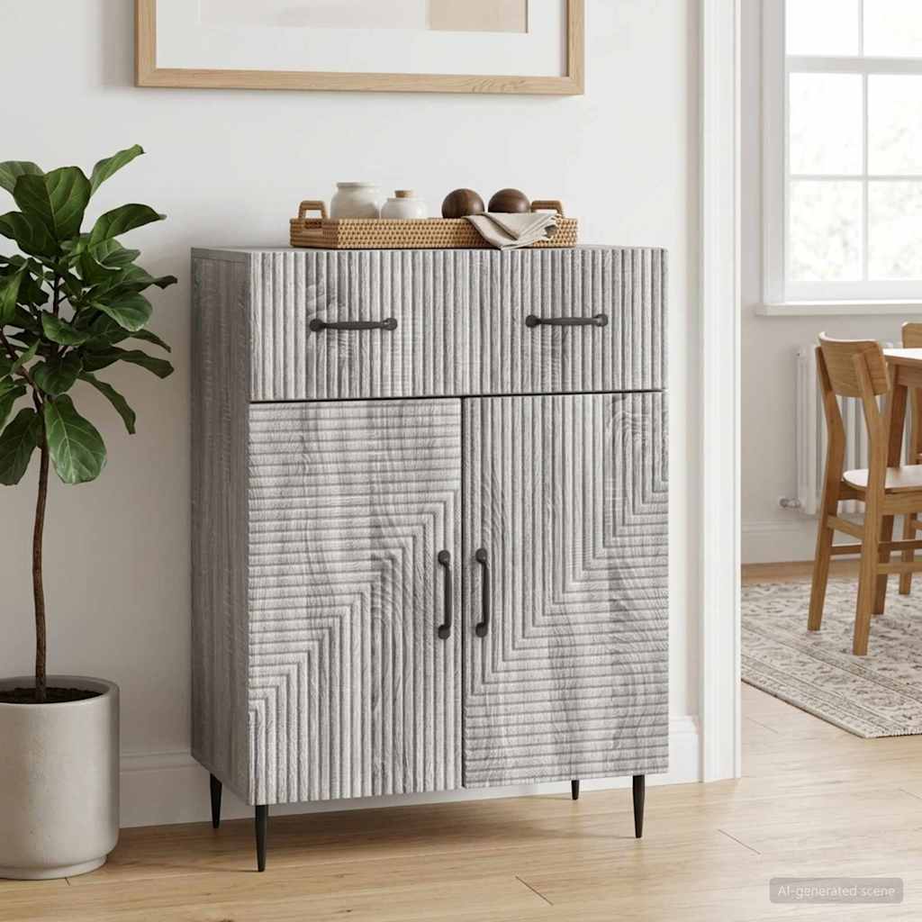 vidaXL Bufet Szary Sonoma 66 x 34,5 x 89,5 cm Drewno inżynieryjne