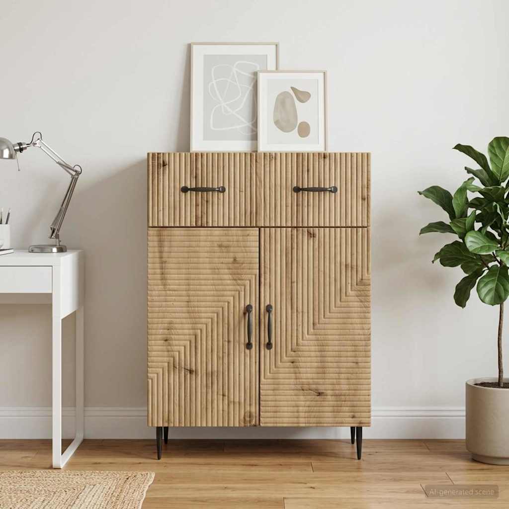 vidaXL Bufet Dąb artisan 66 x 34,5 x 89,5 cm Drewno inżynieryjne