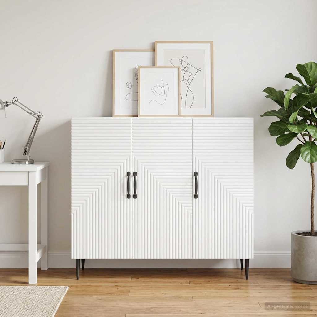 vidaXL Bufet Biały 89 x 34,5 x 80 cm Drewno inżynieryjne