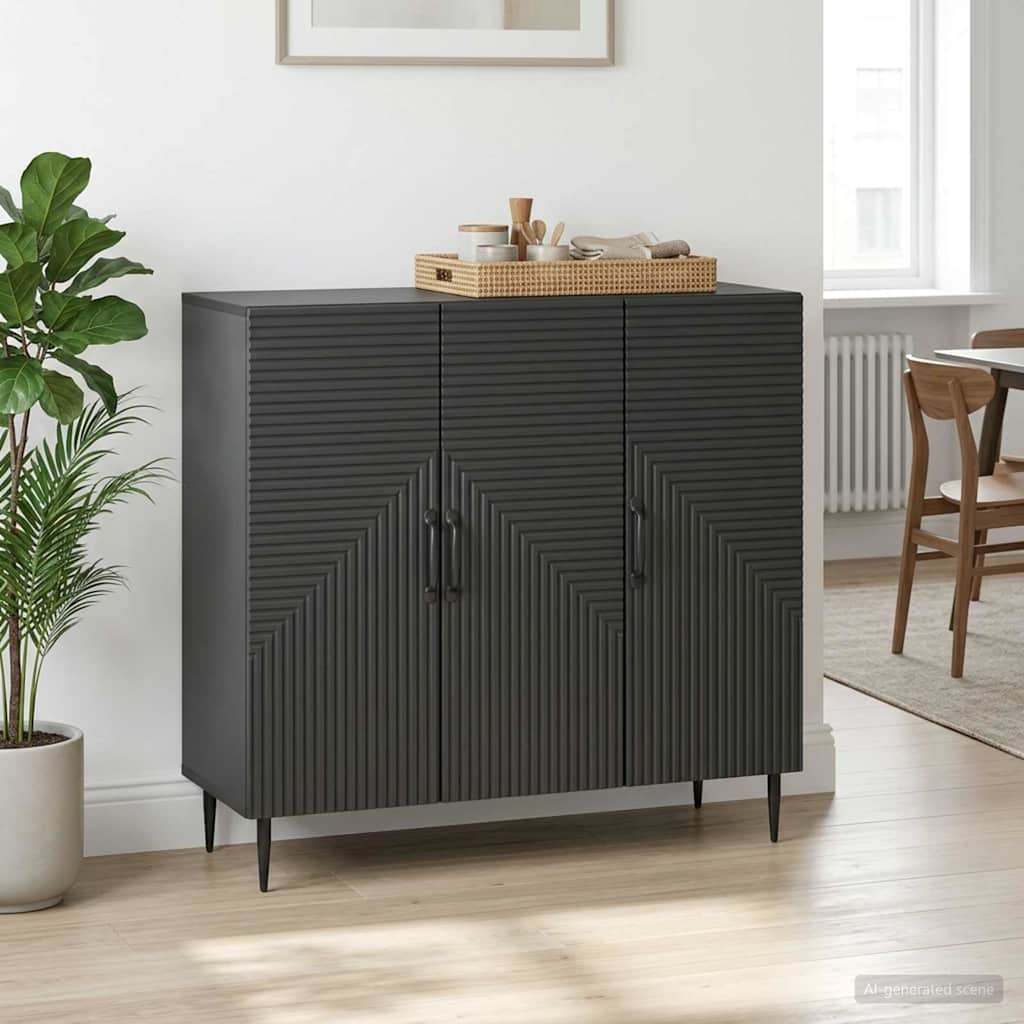 vidaXL Bufet Czarny 89 x 34,5 x 80 cm Drewno inżynieryjne