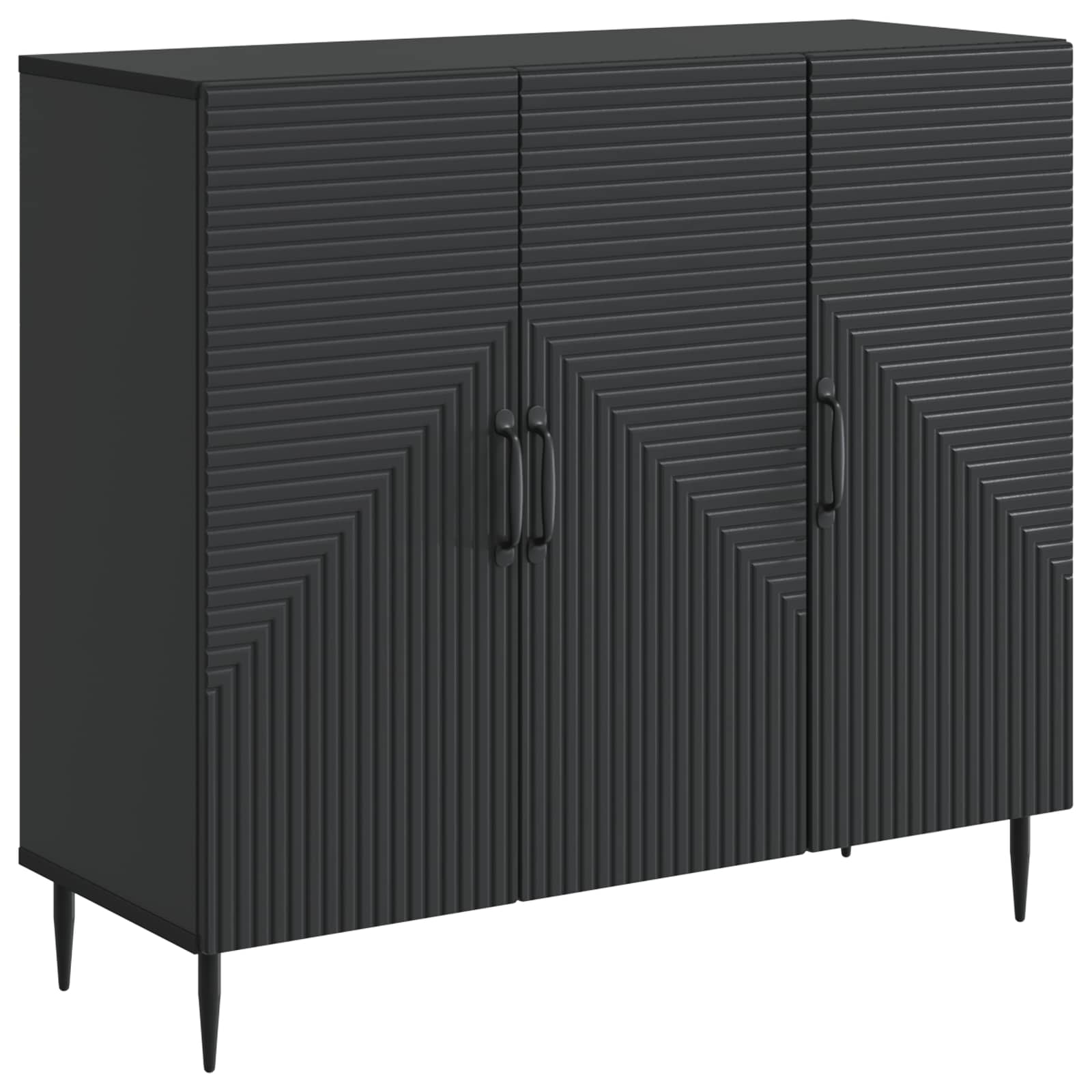 vidaXL Bufet Czarny 89 x 34,5 x 80 cm Drewno inżynieryjne