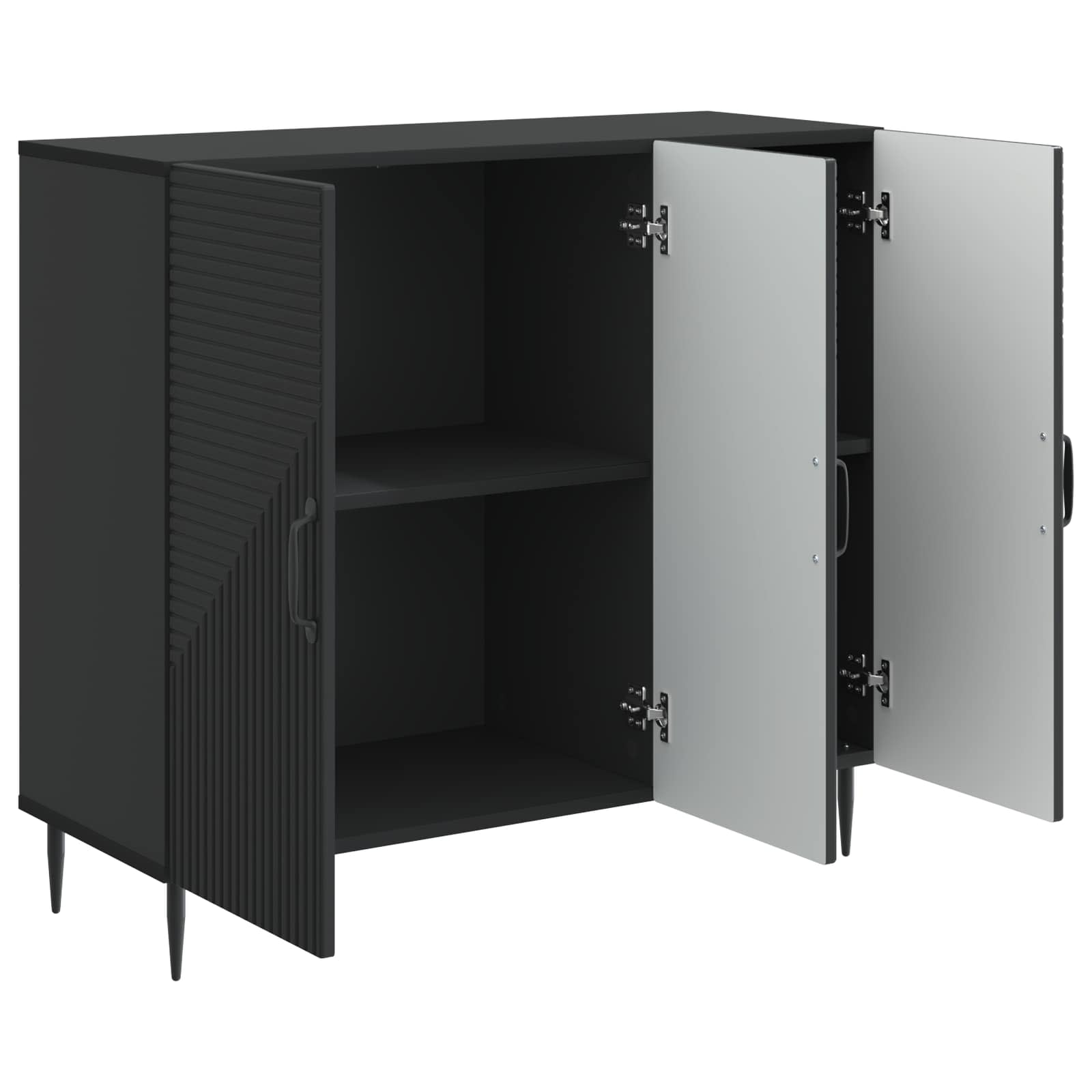 vidaXL Bufet Czarny 89 x 34,5 x 80 cm Drewno inżynieryjne
