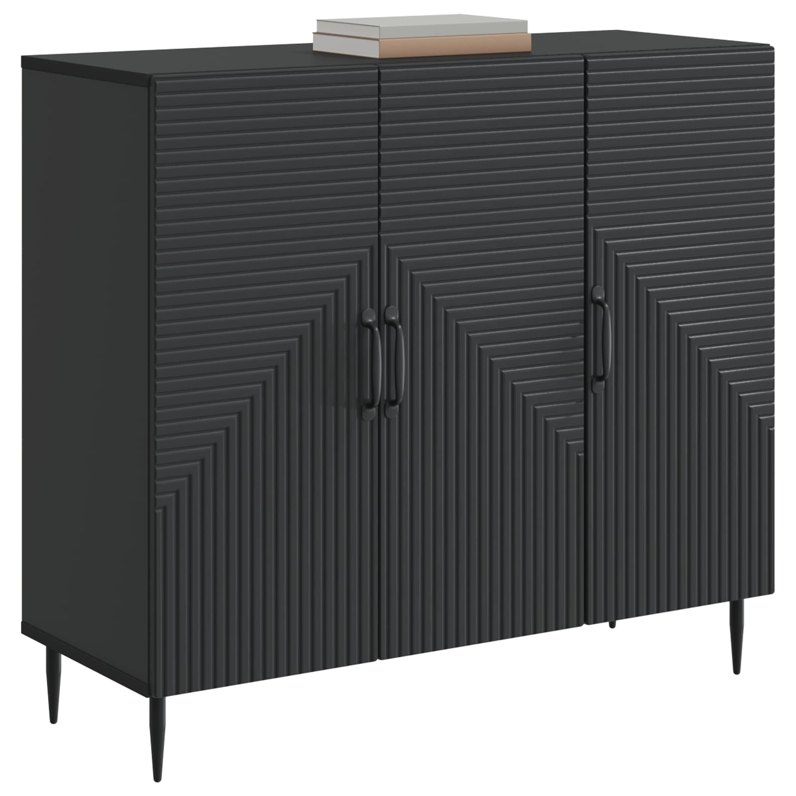 vidaXL Bufet Czarny 89 x 34,5 x 80 cm Drewno inżynieryjne