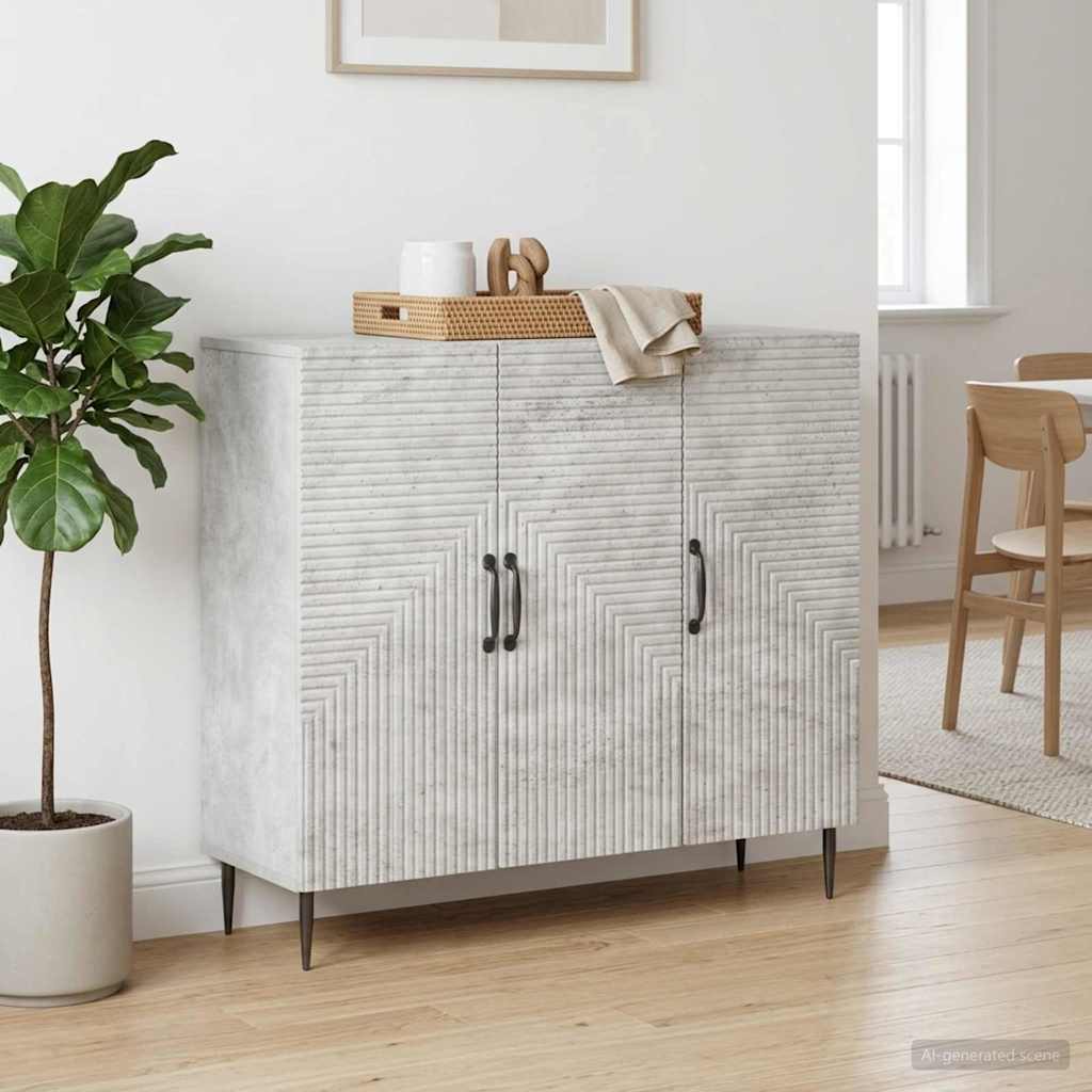 vidaXL Bufet Betonowy szary 89 x 34,5 x 80 cm Drewno inżynieryjne