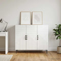 vidaXL Bufet Biały wysoki połysk 89 x 34,5 x 80 cm Drewno inżynieryjne