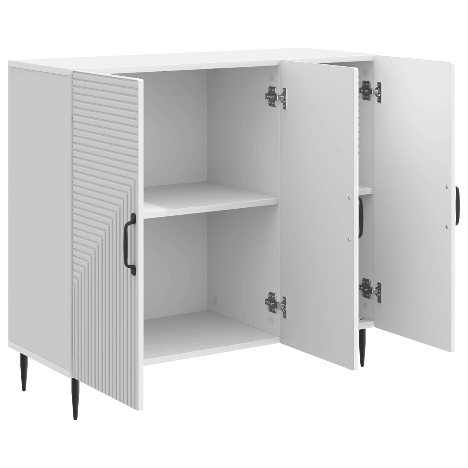 vidaXL Bufet Biały wysoki połysk 89 x 34,5 x 80 cm Drewno inżynieryjne