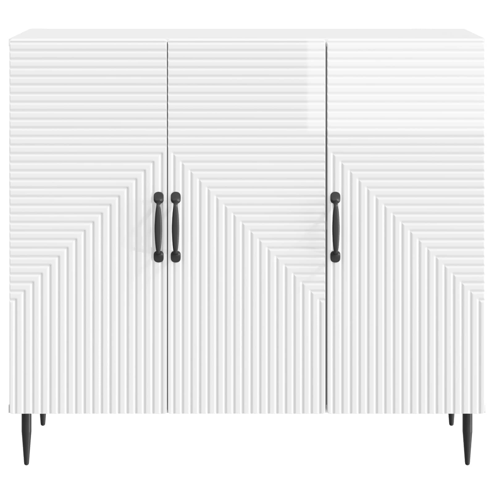 vidaXL Bufet Biały wysoki połysk 89 x 34,5 x 80 cm Drewno inżynieryjne