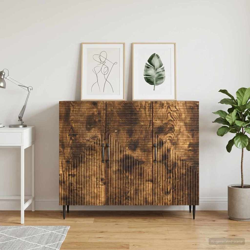 vidaXL Bufet Dąb wędzony 89 x 34,5 x 80 cm Drewno inżynieryjne