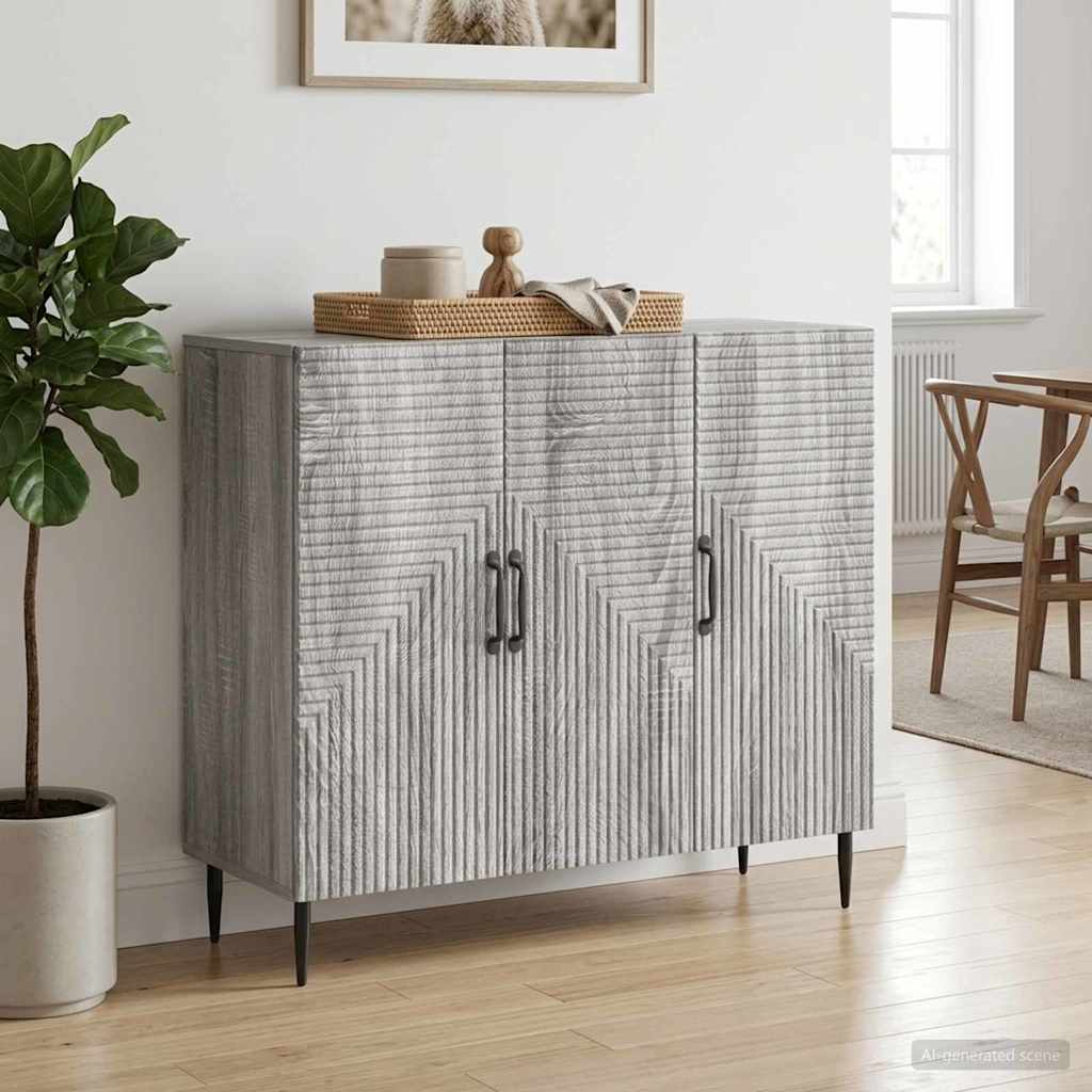 vidaXL Bufet Szary Sonoma 89 x 34,5 x 80 cm Drewno inżynieryjne