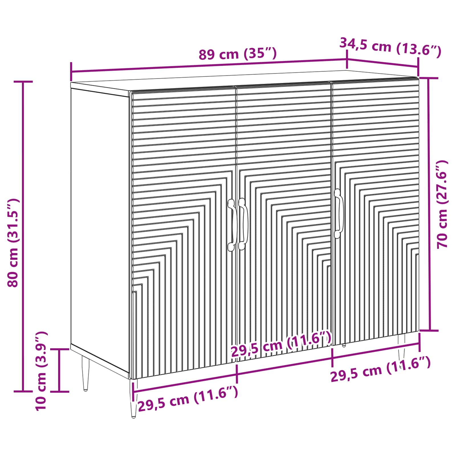 vidaXL Bufet Szary Sonoma 89 x 34,5 x 80 cm Drewno inżynieryjne