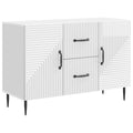 vidaXL Bufet Biały wysoki połysk 89 x 34,5 x 60 cm Drewno inżynieryjne