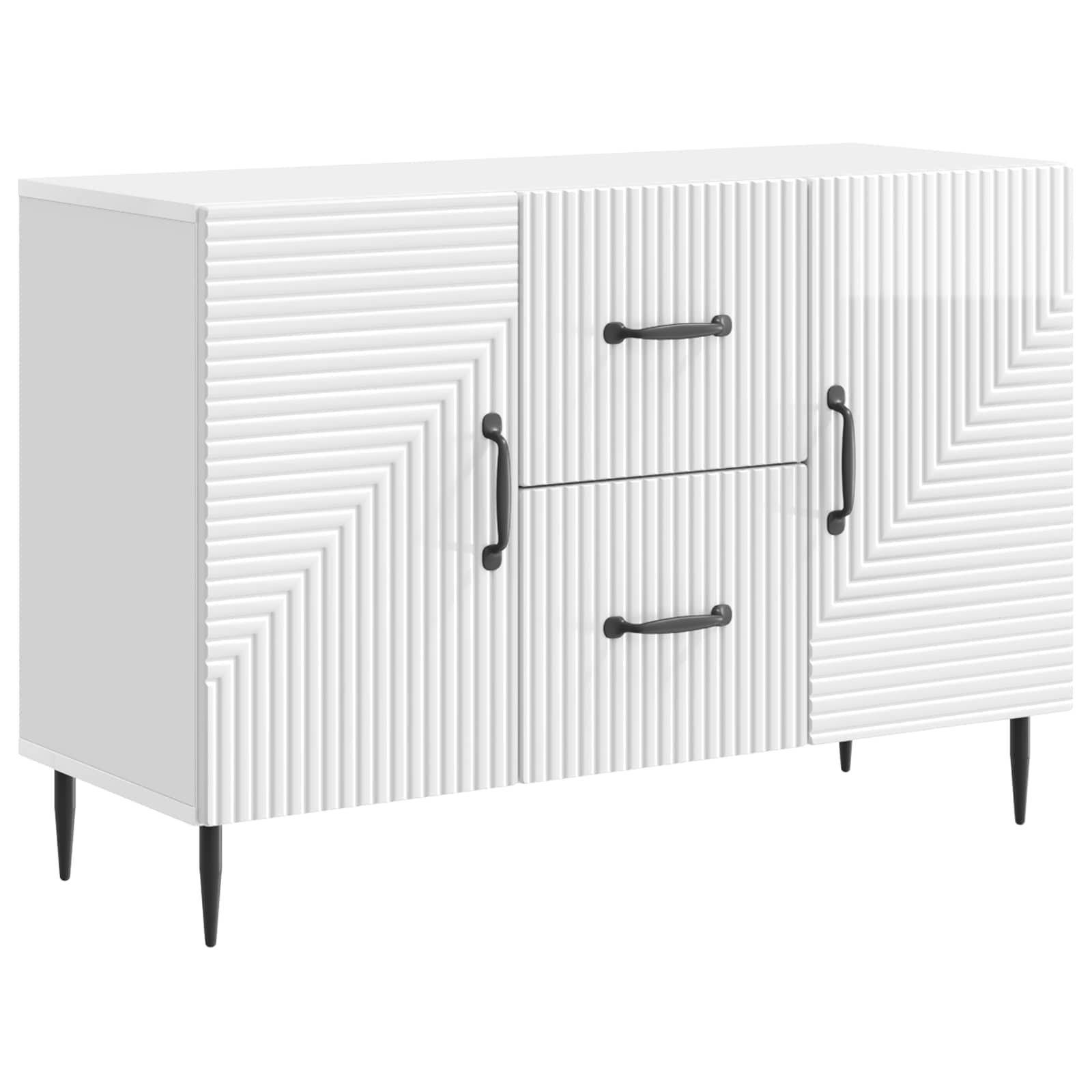 vidaXL Bufet Biały wysoki połysk 89 x 34,5 x 60 cm Drewno inżynieryjne