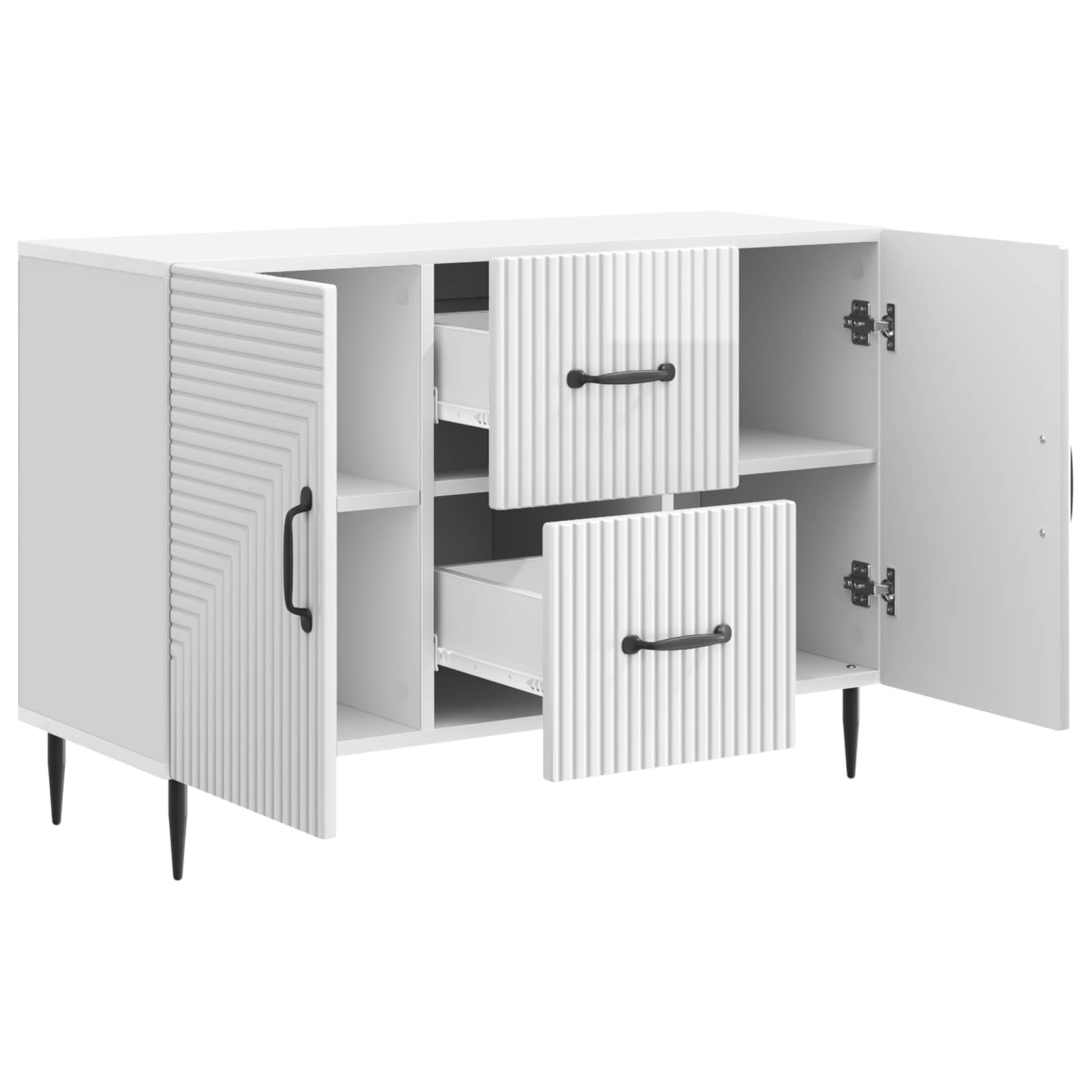 vidaXL Bufet Biały wysoki połysk 89 x 34,5 x 60 cm Drewno inżynieryjne