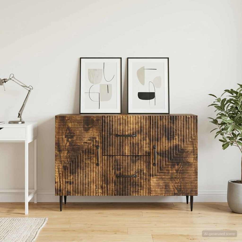 vidaXL Bufet Dąb wędzony 89 x 34,5 x 60 cm Drewno inżynieryjne