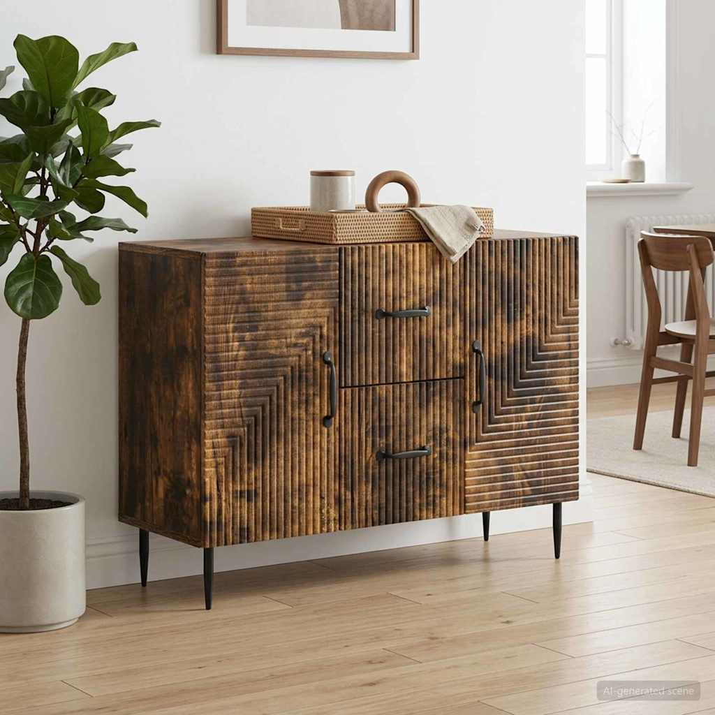 vidaXL Bufet Dąb wędzony 89 x 34,5 x 60 cm Drewno inżynieryjne