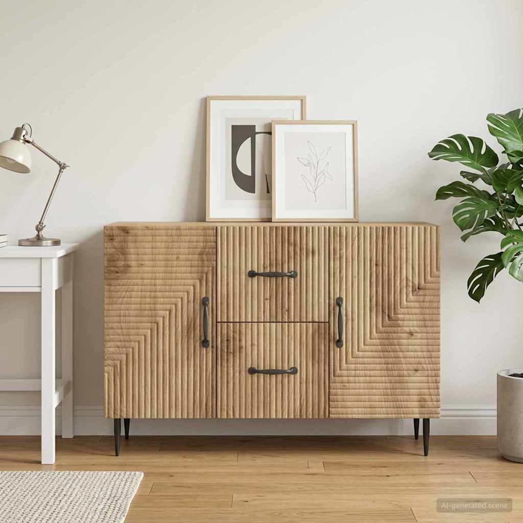 vidaXL Bufet Dąb artisan 89 x 34,5 x 60 cm Drewno inżynieryjne