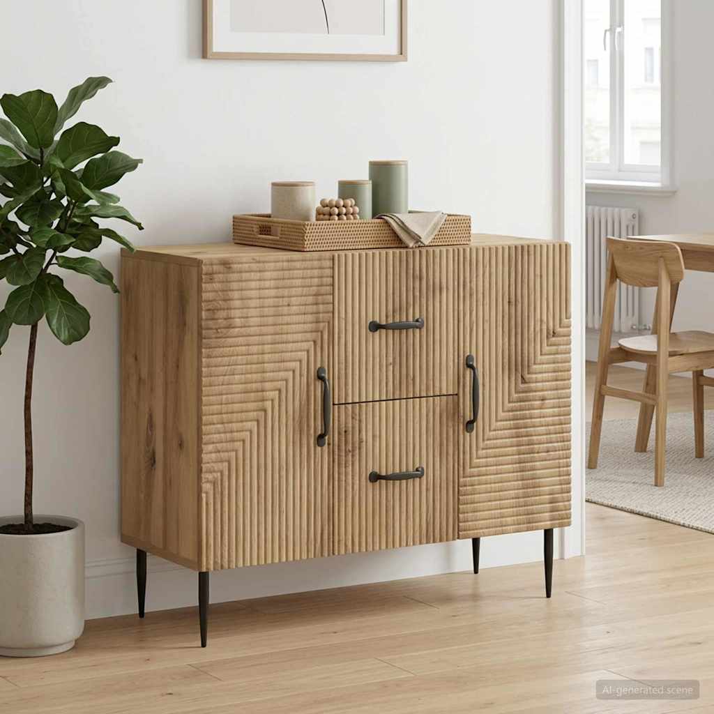 vidaXL Bufet Dąb artisan 89 x 34,5 x 60 cm Drewno inżynieryjne