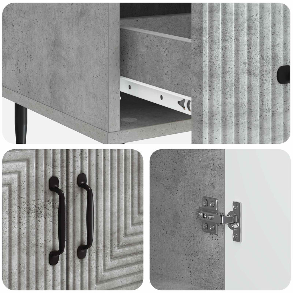 vidaXL Bufet Betonowy szary 66 x 34,5 x 95 cm Drewno inżynieryjne