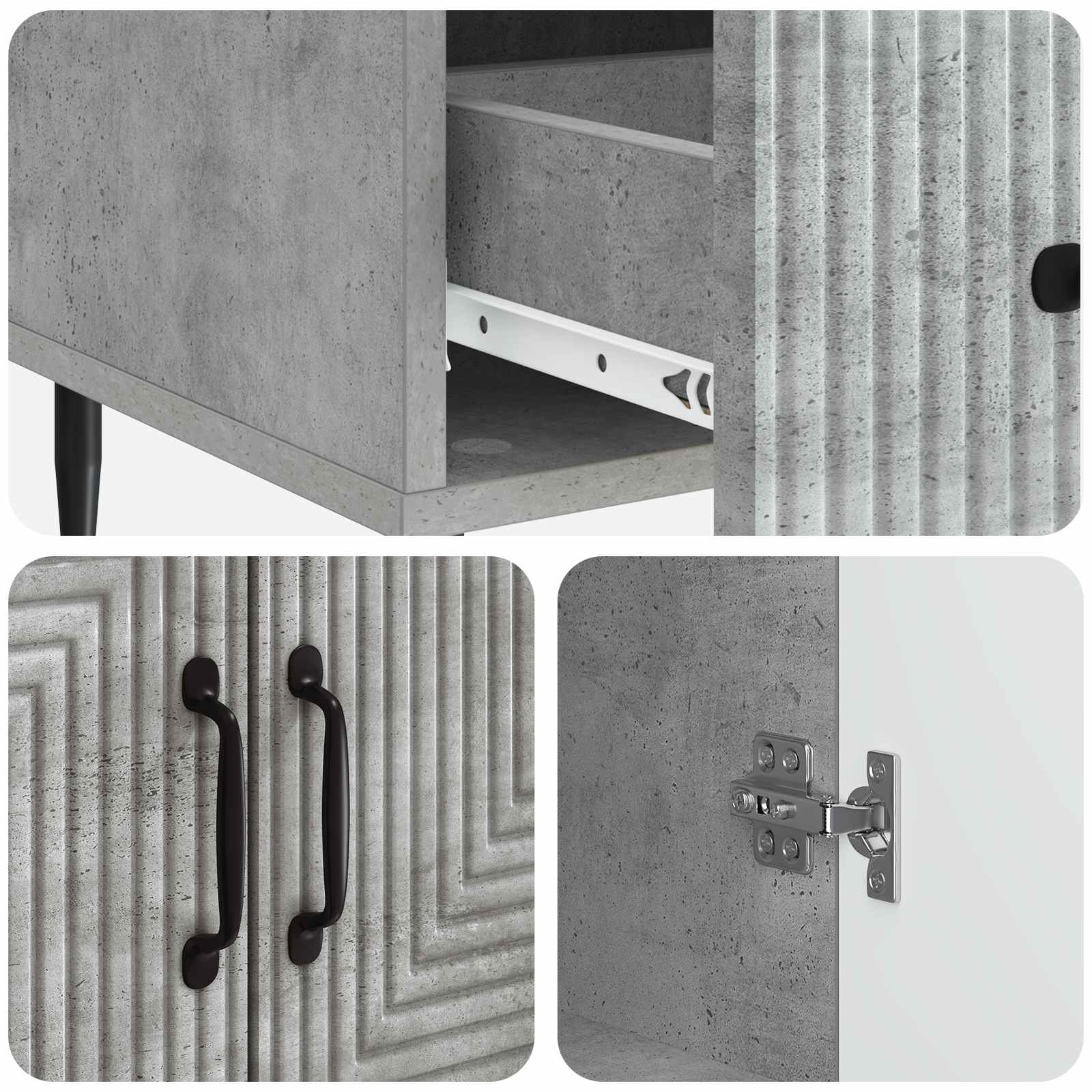 vidaXL Bufet Betonowy szary 66 x 34,5 x 95 cm Drewno inżynieryjne