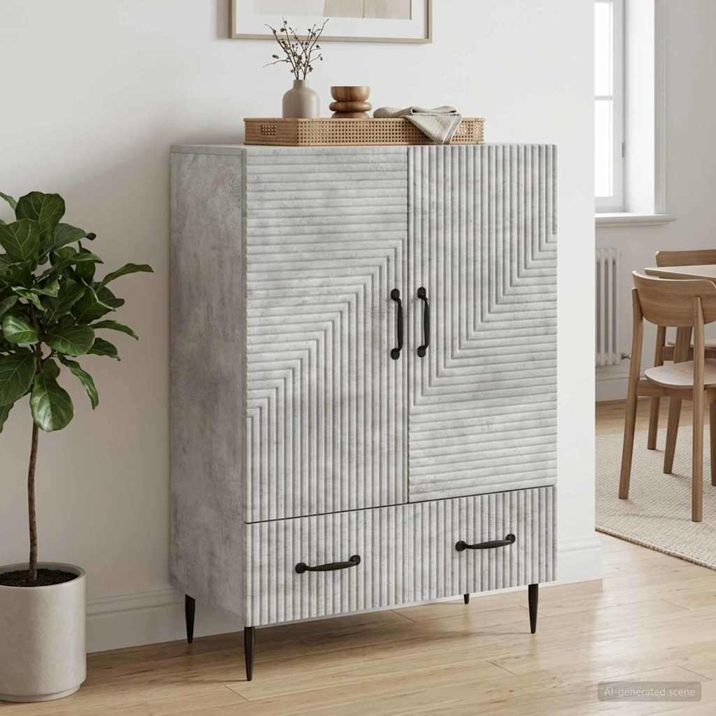 vidaXL Bufet Betonowy szary 66 x 34,5 x 95 cm Drewno inżynieryjne