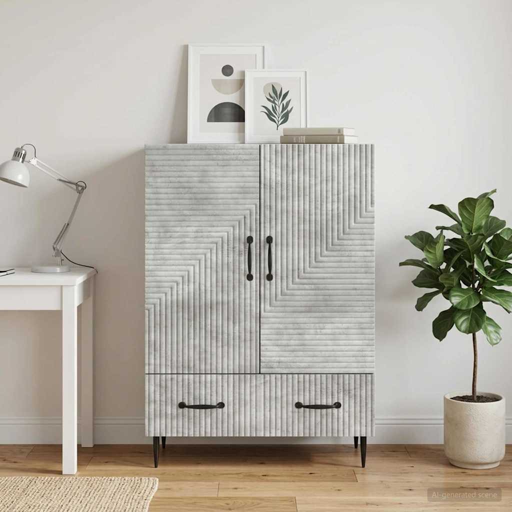 vidaXL Bufet Betonowy szary 66 x 34,5 x 95 cm Drewno inżynieryjne