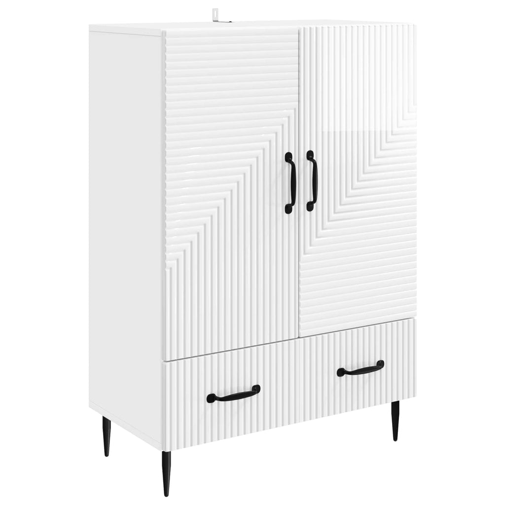 vidaXL Bufet Biały wysoki połysk 66 x 34,5 x 95 cm Drewno inżynieryjne