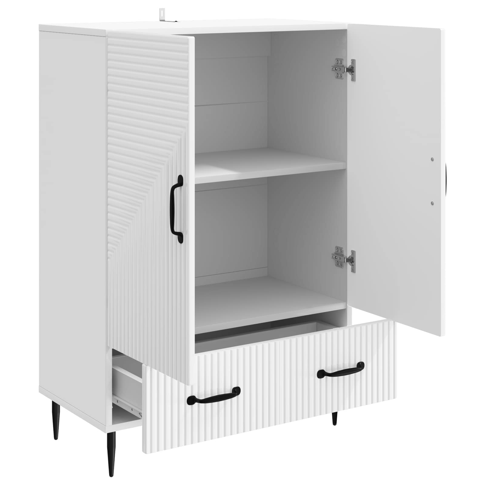 vidaXL Bufet Biały wysoki połysk 66 x 34,5 x 95 cm Drewno inżynieryjne