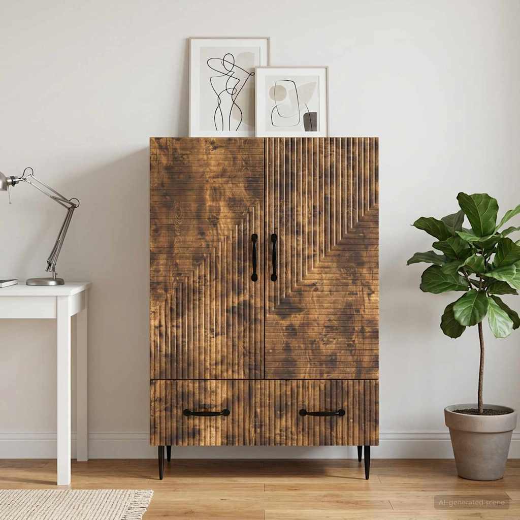 vidaXL Bufet Dąb wędzony 66 x 34,5 x 95 cm Drewno inżynieryjne
