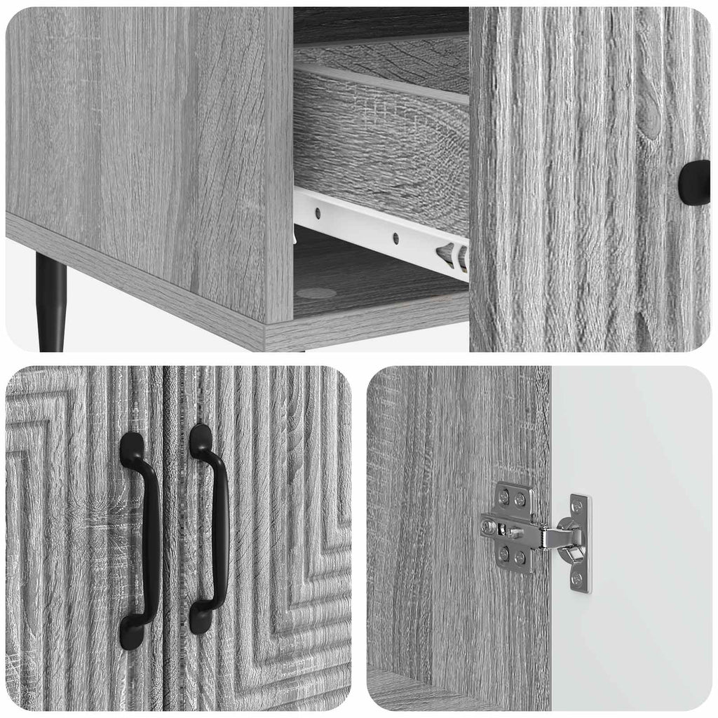 vidaXL Bufet Szary Sonoma 66 x 34,5 x 95 cm Drewno inżynieryjne