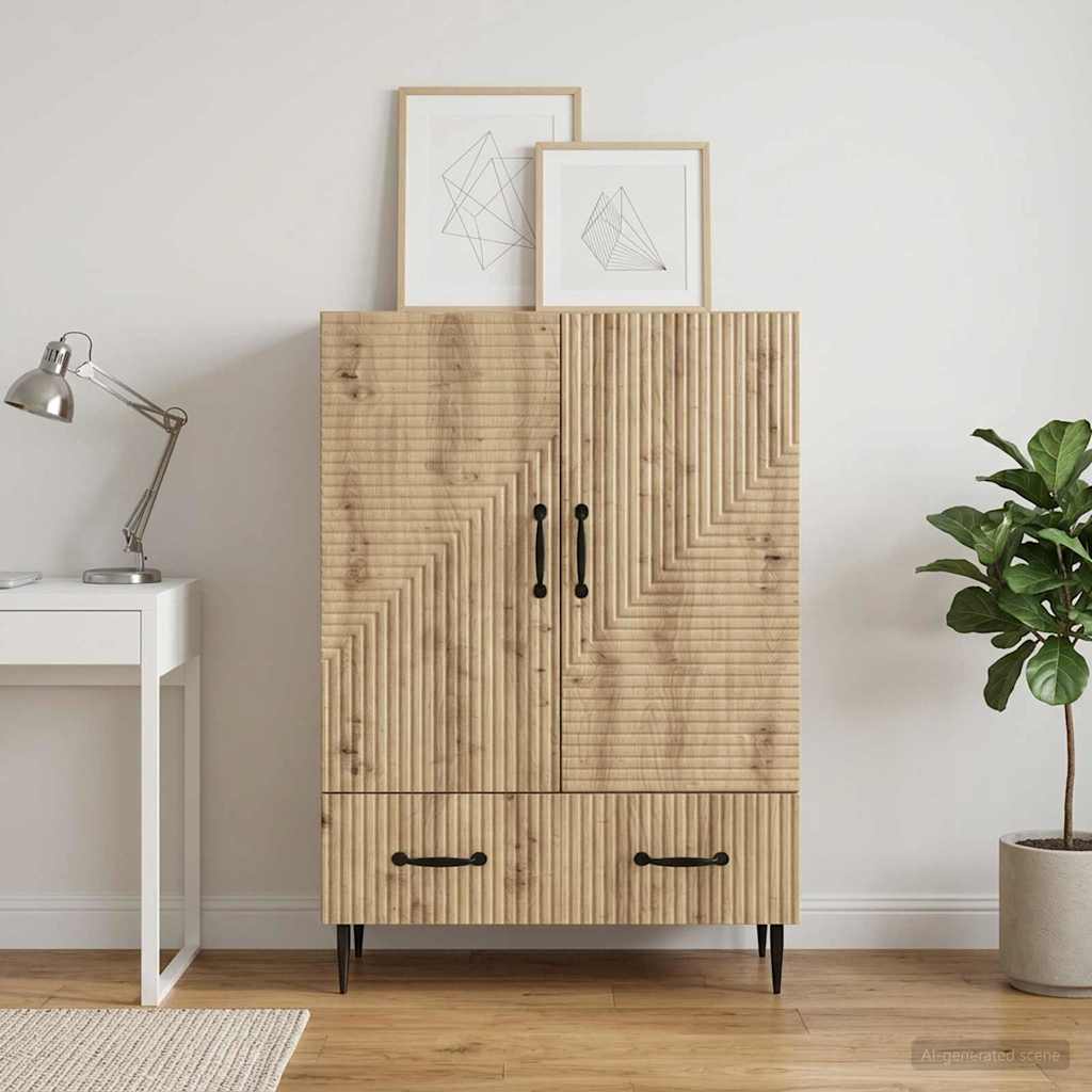 vidaXL Bufet Dąb artisan 66 x 34,5 x 95 cm Drewno inżynieryjne