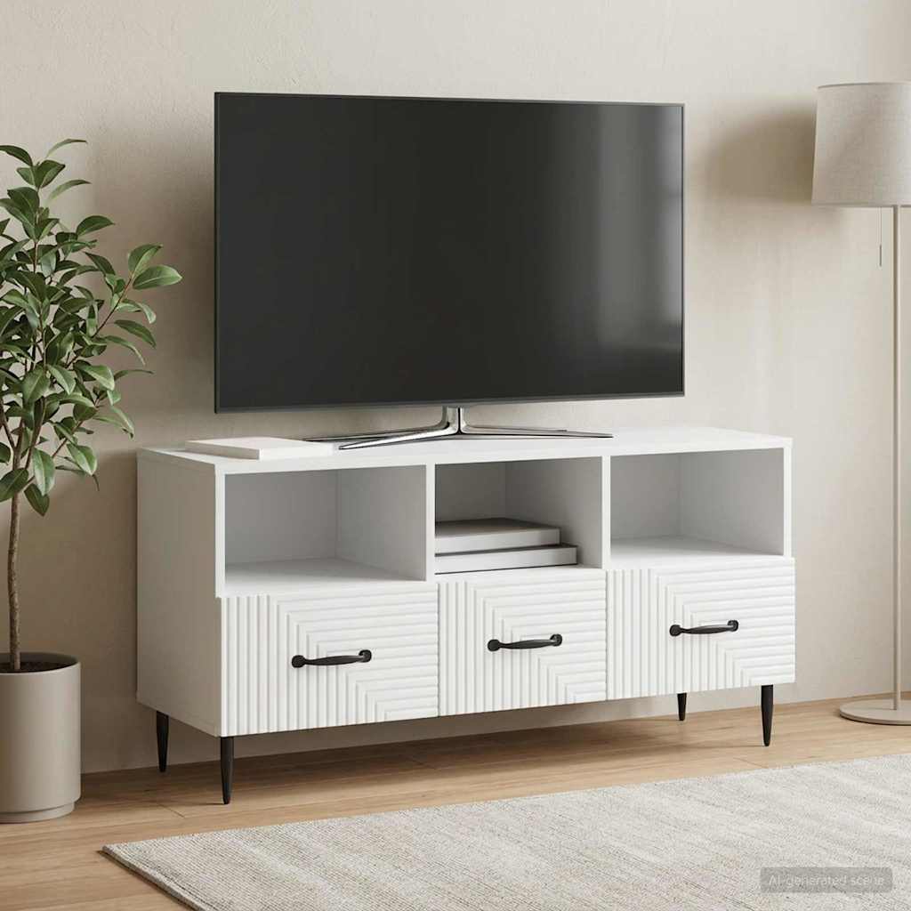 vidaXL Szafka pod telewizor z szufladą Biały 102 x 34,5 x 50 cm