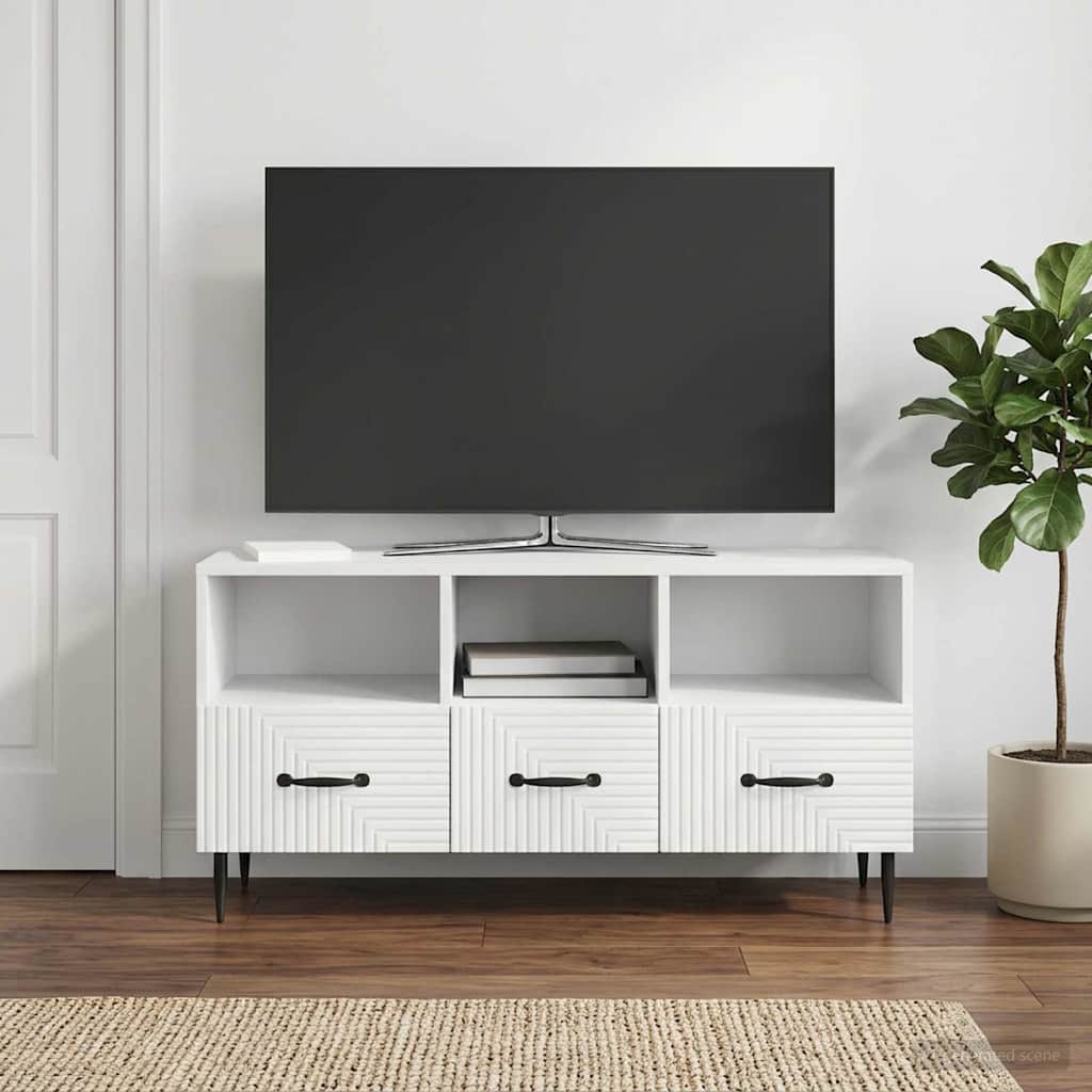 vidaXL Szafka pod telewizor z szufladą Biały 102 x 34,5 x 50 cm