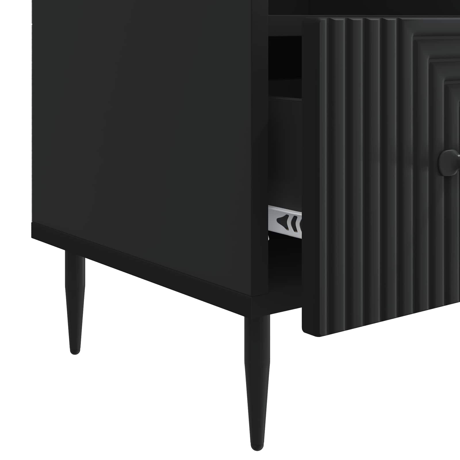 vidaXL Szafka pod telewizor z szufladą Czarny 102 x 34,5 x 50 cm