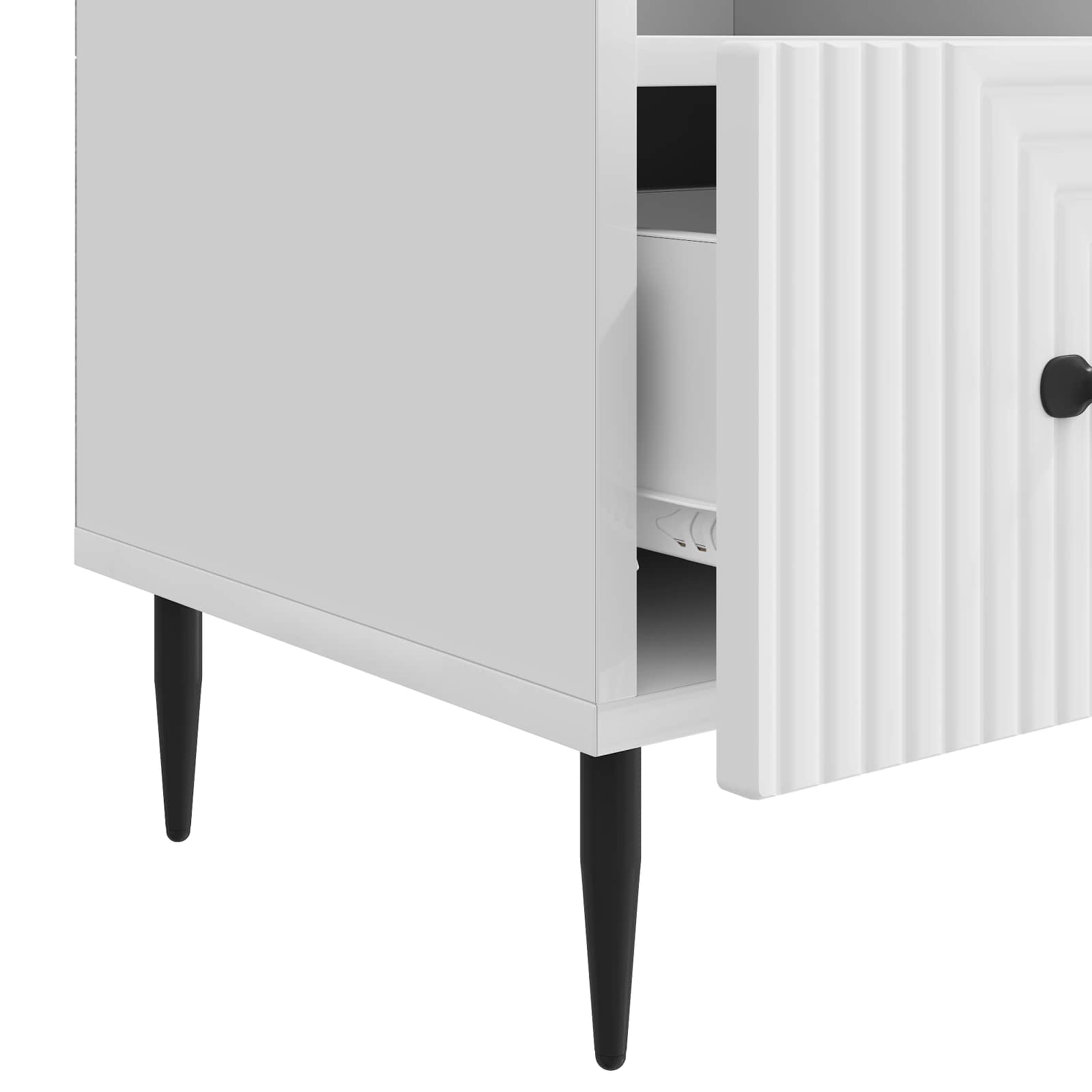 vidaXL Szafka pod telewizor Biały wysoki połysk 102 x 34,5 x 50 cm