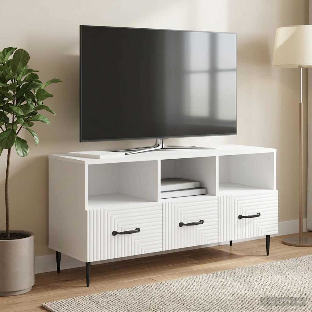 vidaXL Szafka pod telewizor Biały wysoki połysk 102 x 34,5 x 50 cm