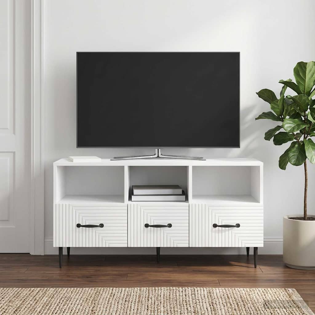 vidaXL Szafka pod telewizor Biały wysoki połysk 102 x 34,5 x 50 cm