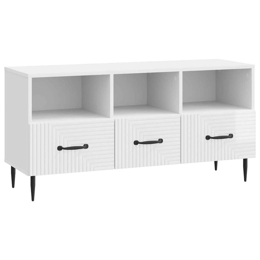 vidaXL Szafka pod telewizor Biały wysoki połysk 102 x 34,5 x 50 cm