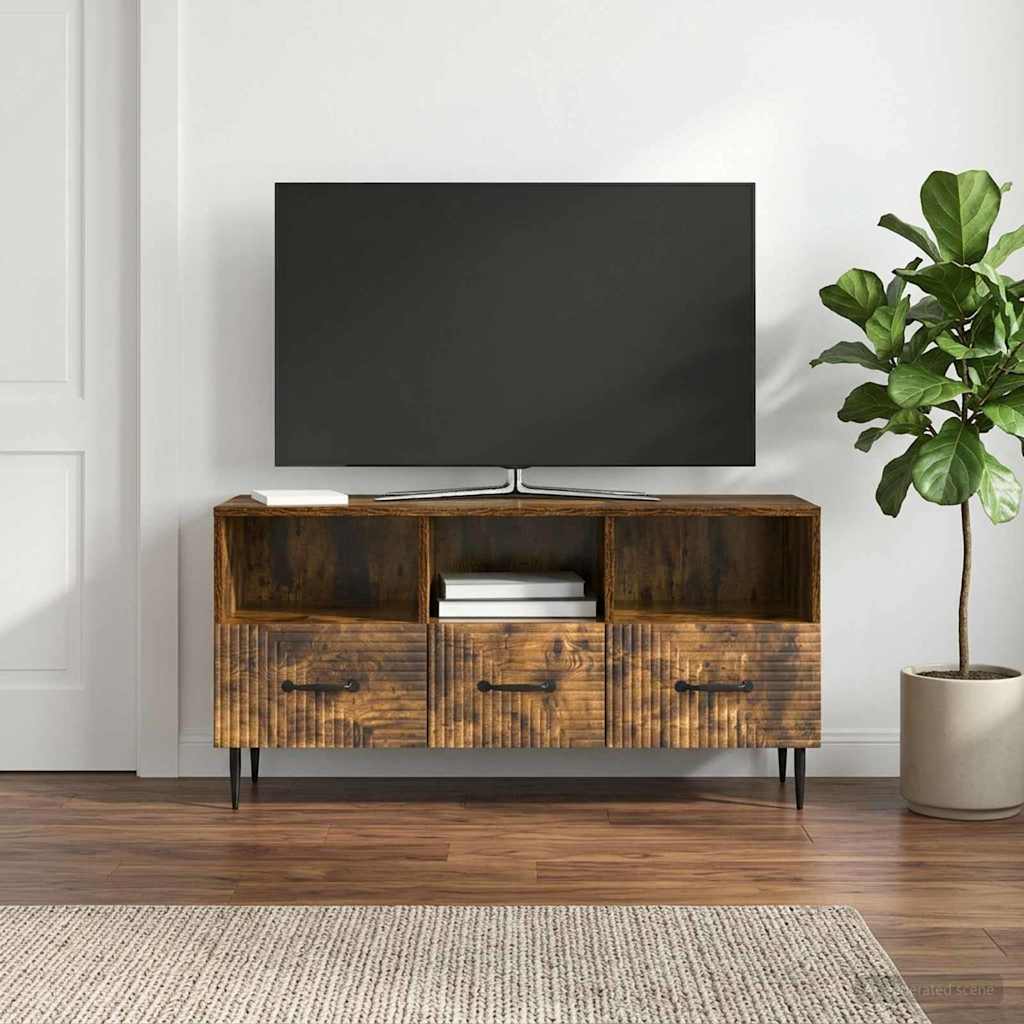 vidaXL Szafka pod telewizor z szufladą Dąb wędzony 102 x 34,5 x 50 cm