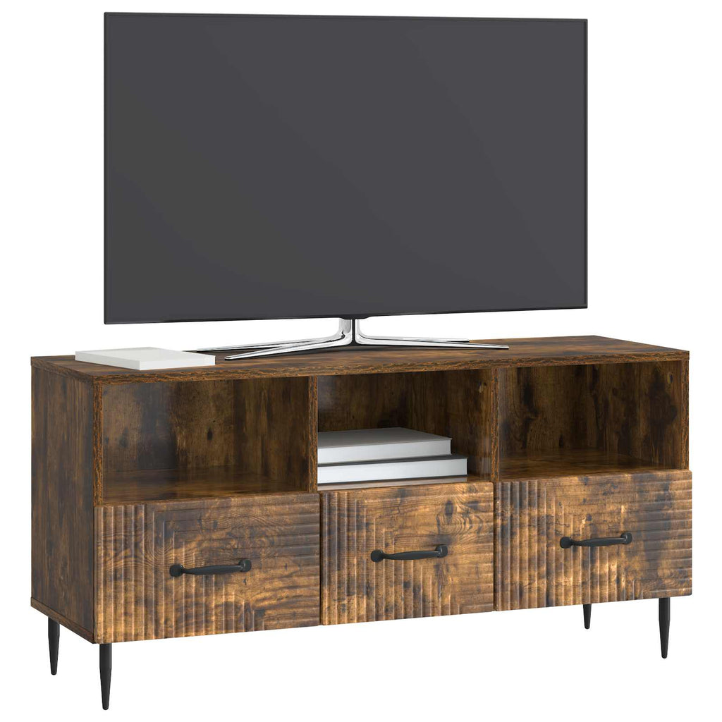 vidaXL Szafka pod telewizor z szufladą Dąb wędzony 102 x 34,5 x 50 cm