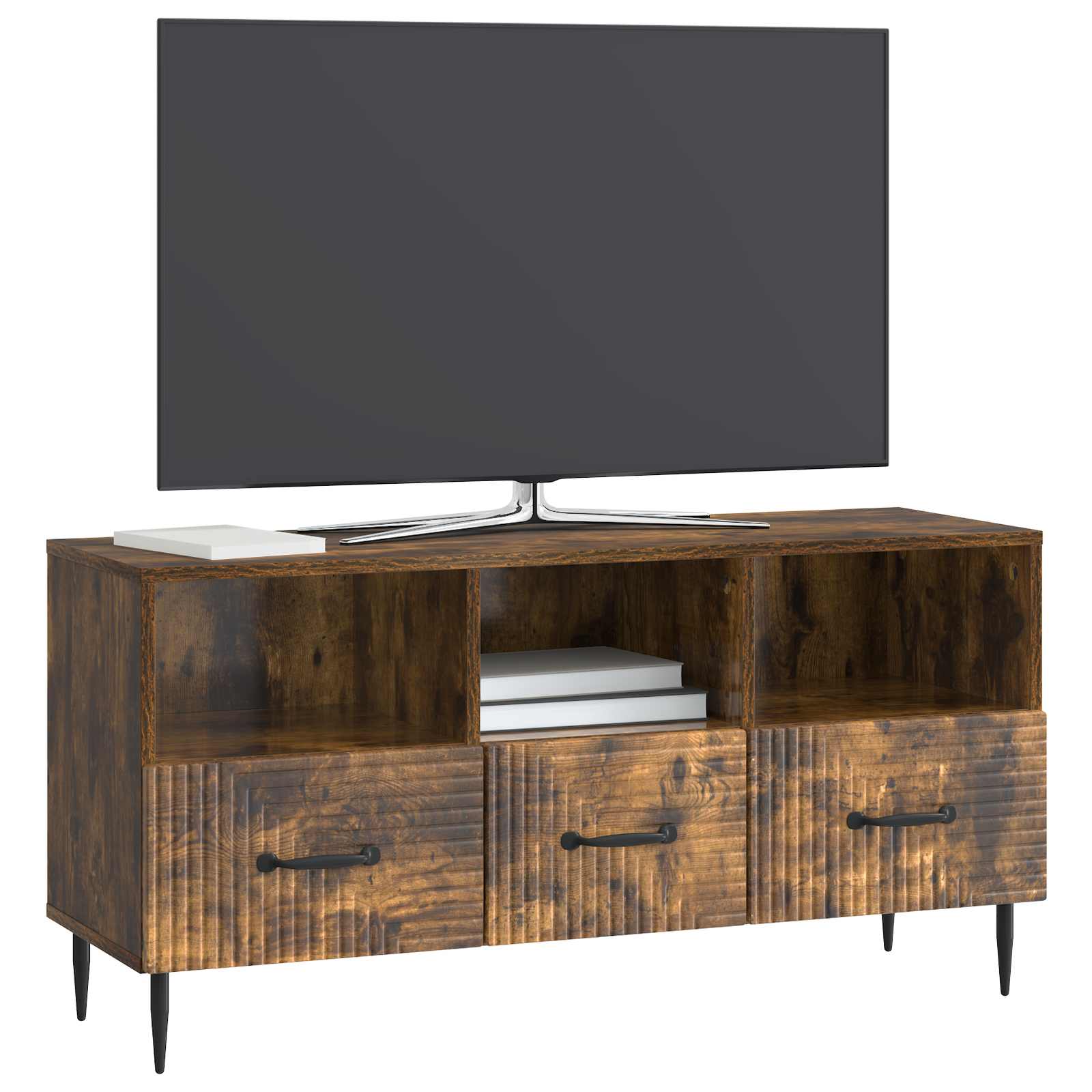 vidaXL Szafka pod telewizor z szufladą Dąb wędzony 102 x 34,5 x 50 cm