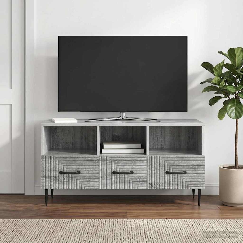 vidaXL Szafka pod telewizor z szufladą Szary Sonoma 102 x 34,5 x 50 cm