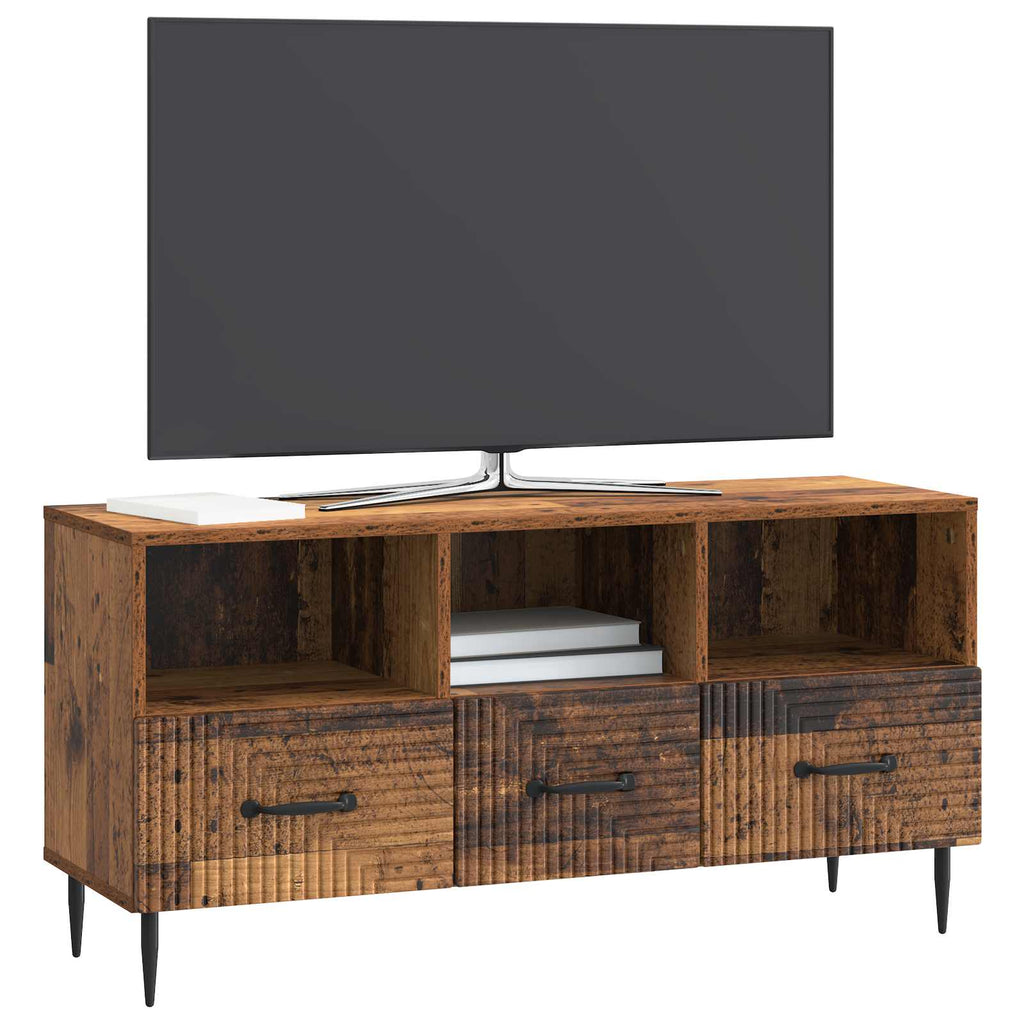 vidaXL Szafka pod telewizor z szufladą Stare drewno 102 x 34,5 x 50 cm