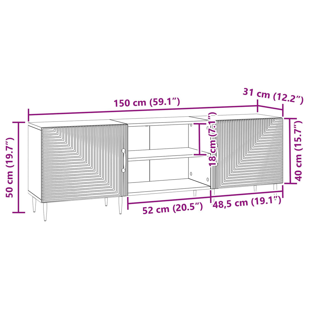 vidaXL Szafka pod telewizor Betonowy szary 150 x 31 x 50 cm