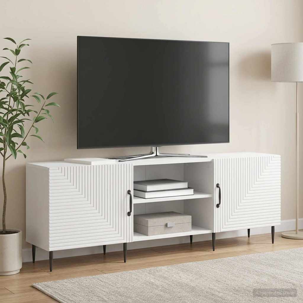 vidaXL Szafka pod telewizor Biały wysoki połysk 150 x 31 x 50 cm