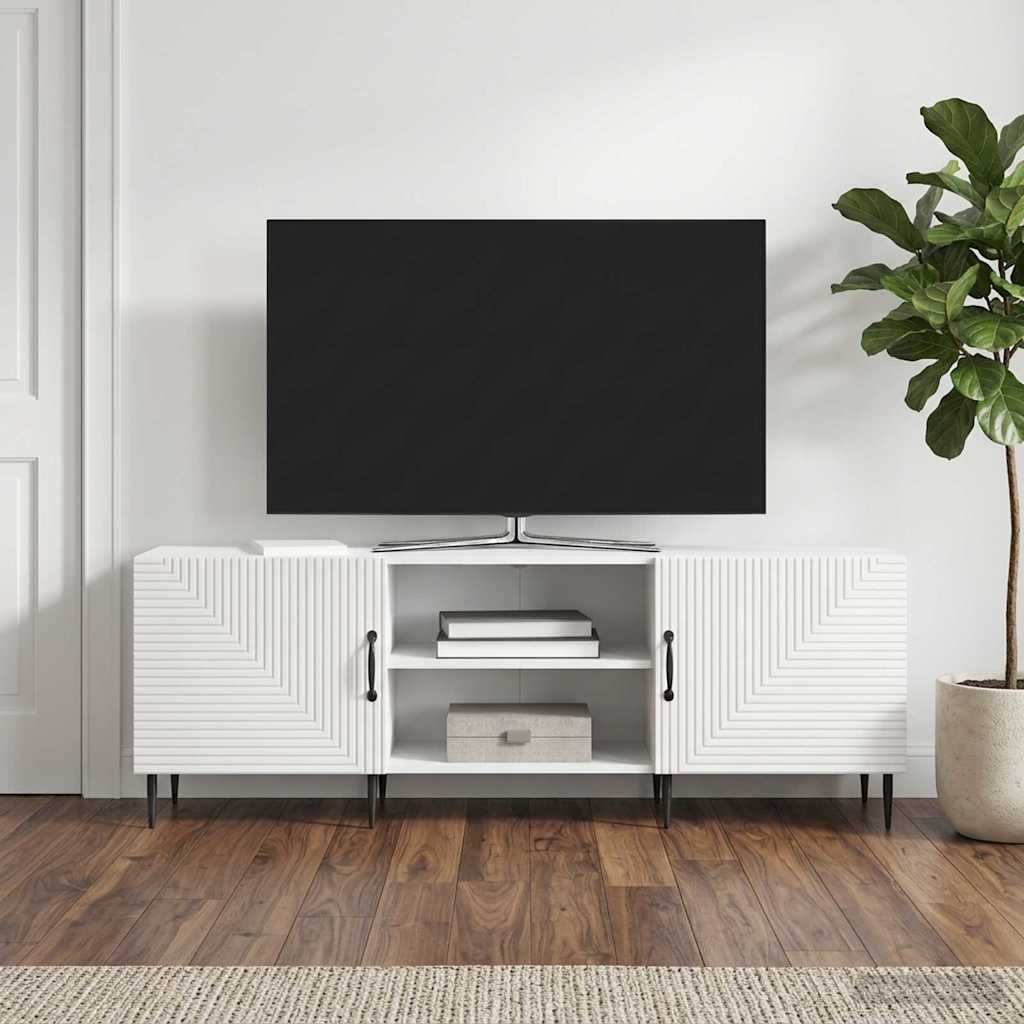 vidaXL Szafka pod telewizor Biały wysoki połysk 150 x 31 x 50 cm